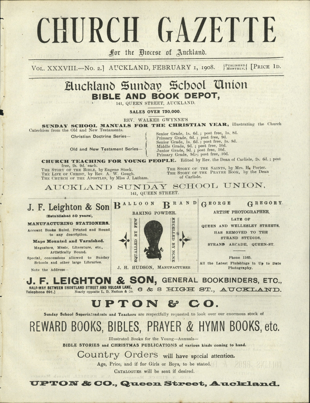 Church Gazette, Auckland: February 1908