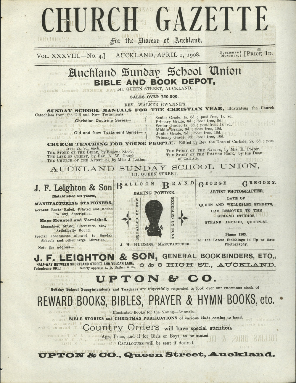 Church Gazette, Auckland: April 1908