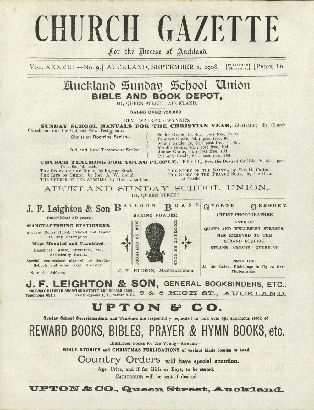 Church Gazette, Auckland: September 1908