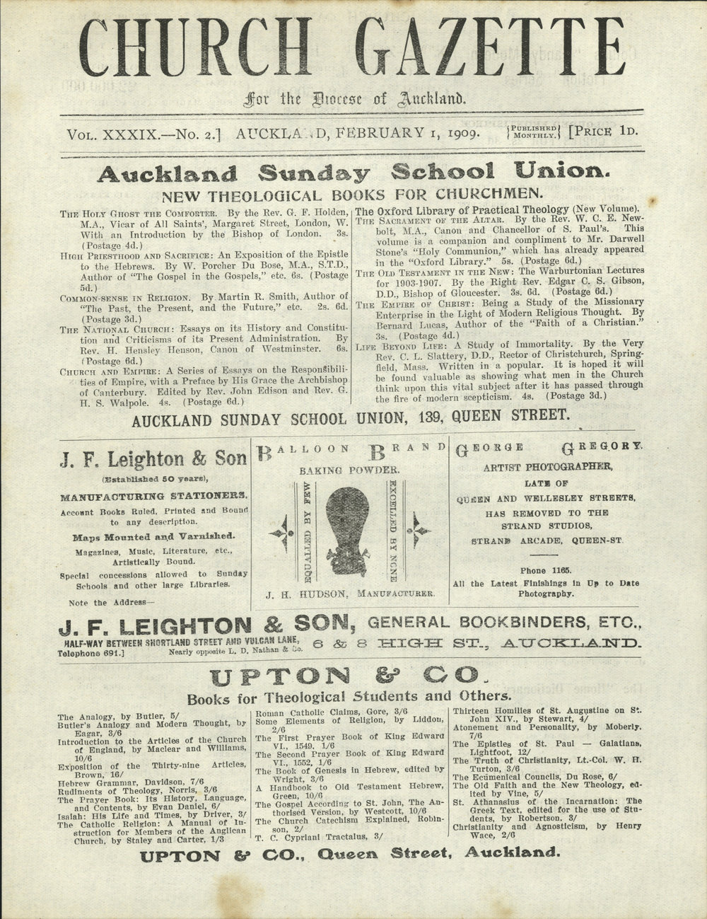 Church Gazette, Auckland: February 1909