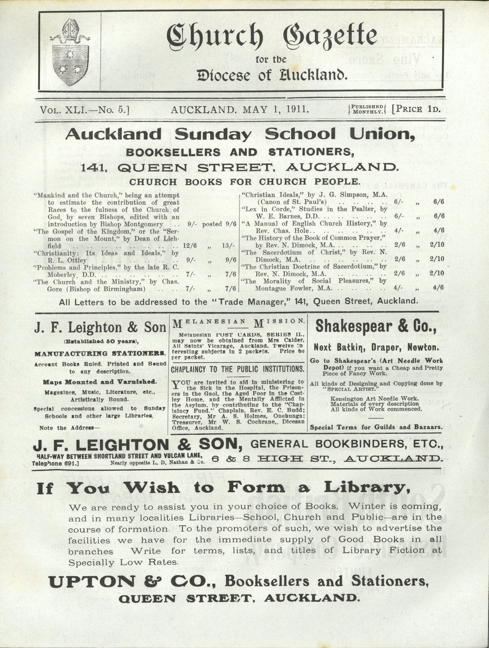 Church Gazette, Auckland: May 1911