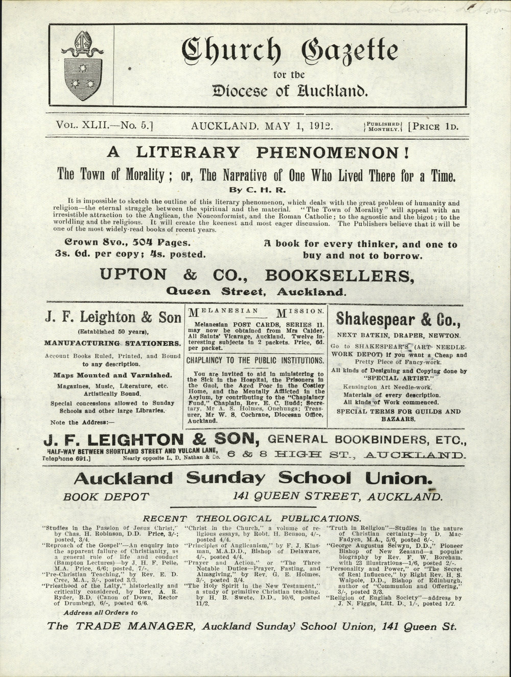 Church Gazette, Auckland: May 1912