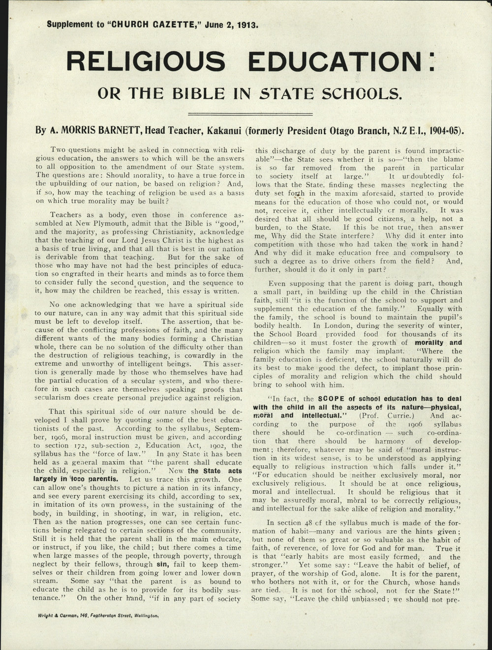 Church Gazette, Auckland: June 1913 Supplement