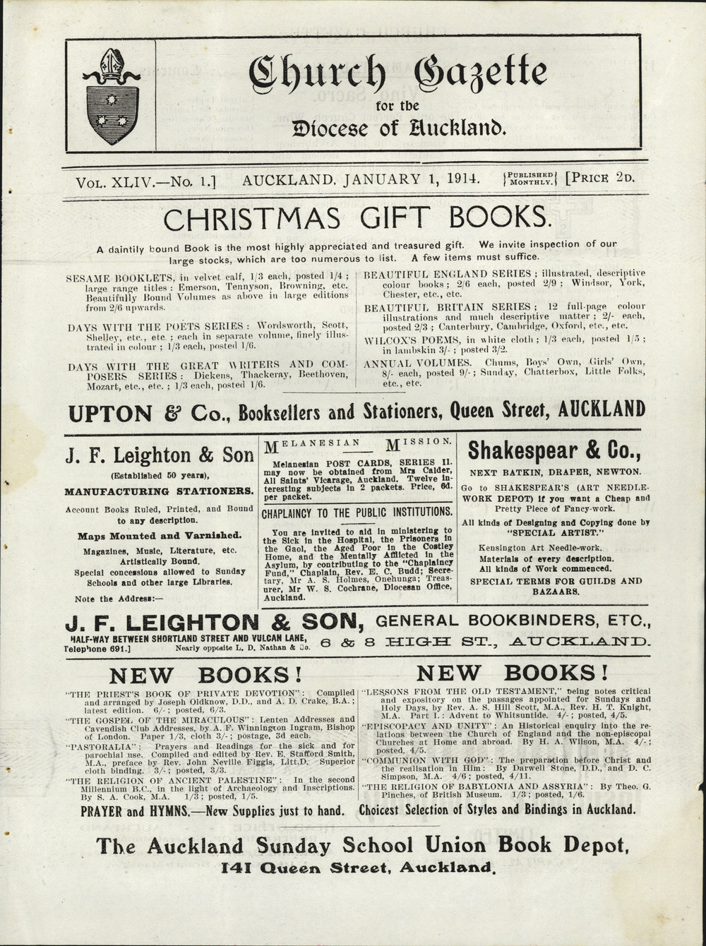 Church Gazette, Auckland: January 1914