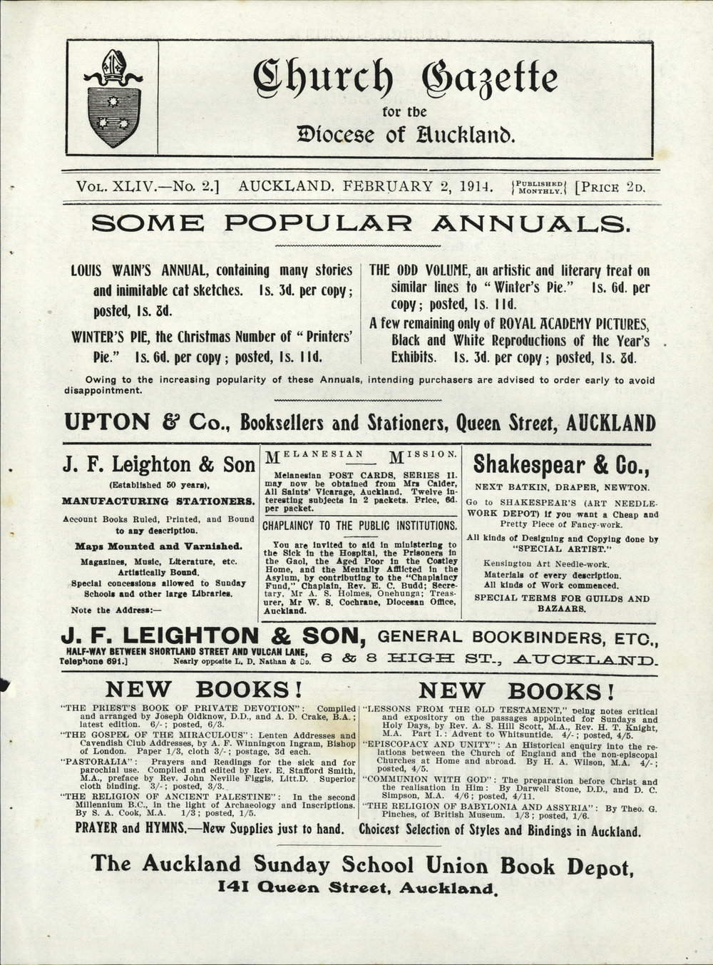 Church Gazette, Auckland: February 1914