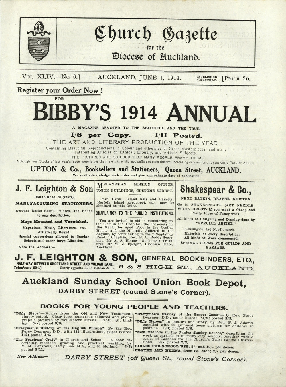 Church Gazette, Auckland: June 1914