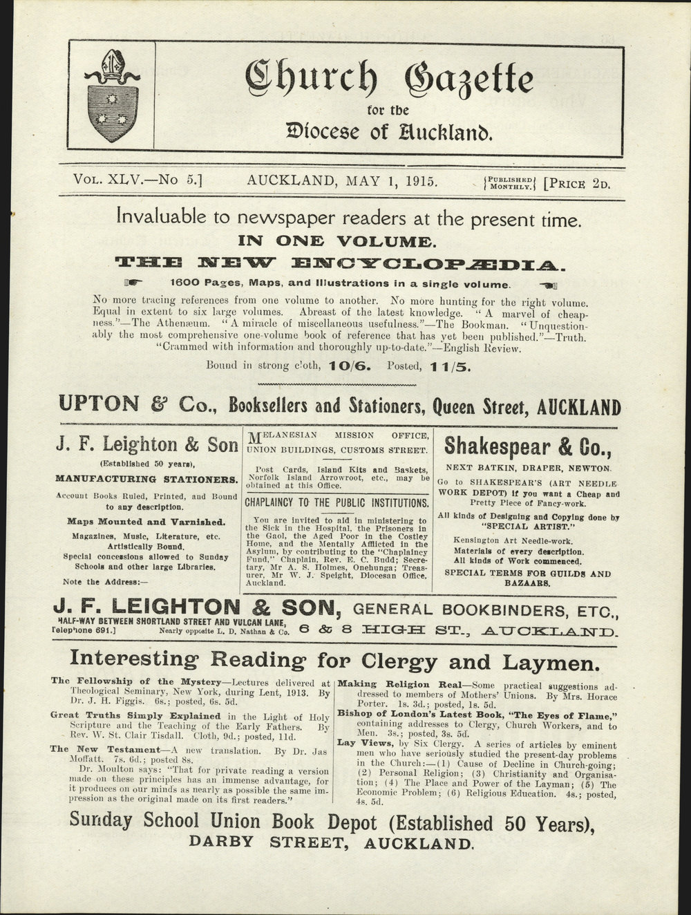 Church Gazette, Auckland: May 1915