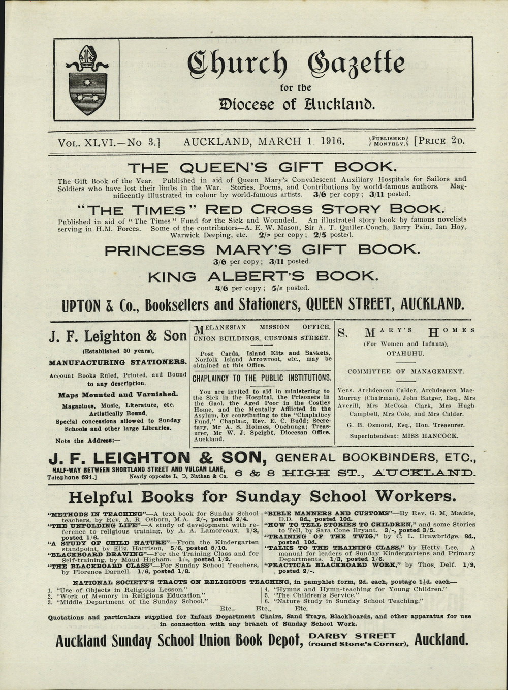 Church Gazette, Auckland: March 1916
