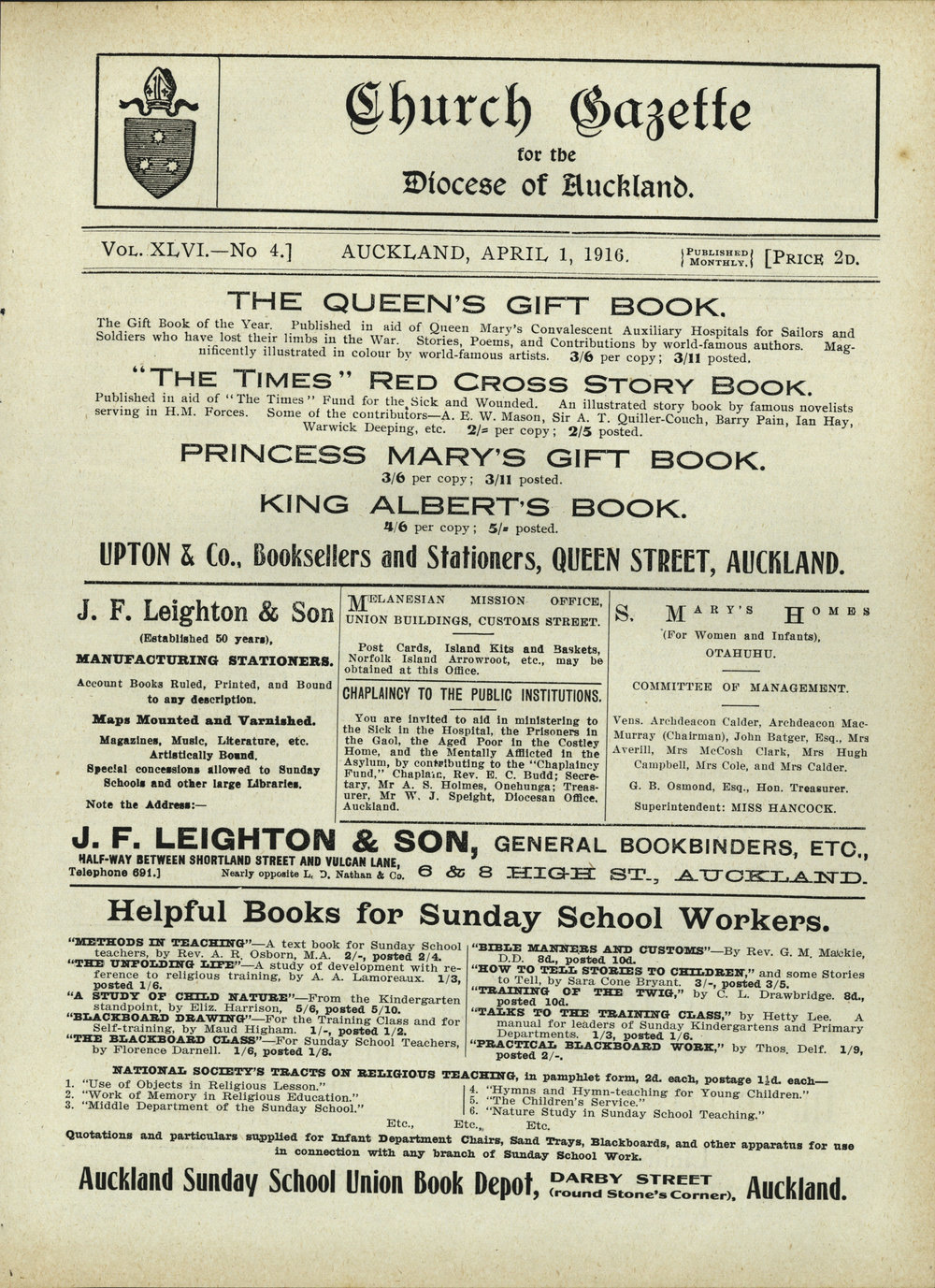 Church Gazette, Auckland: April 1916