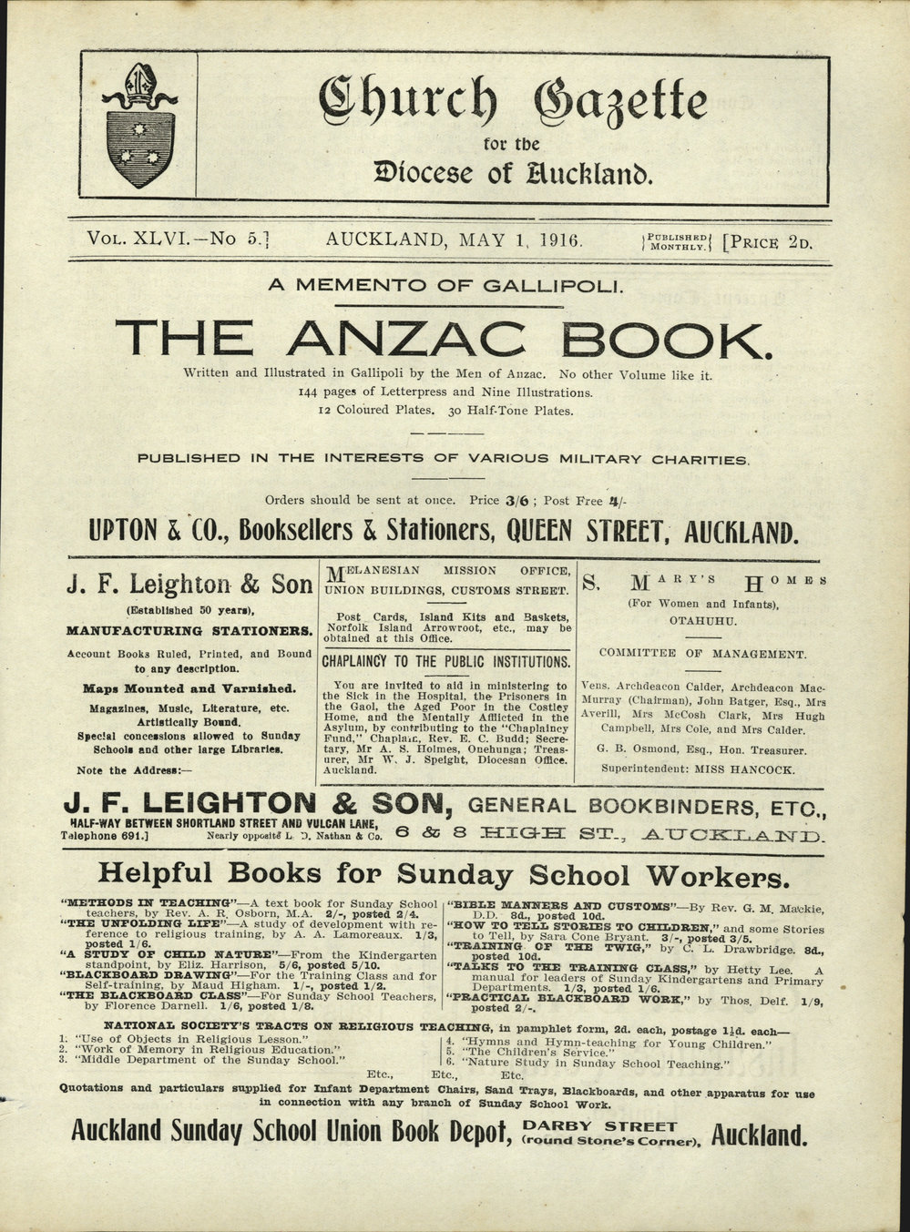 Church Gazette, Auckland: May 1916