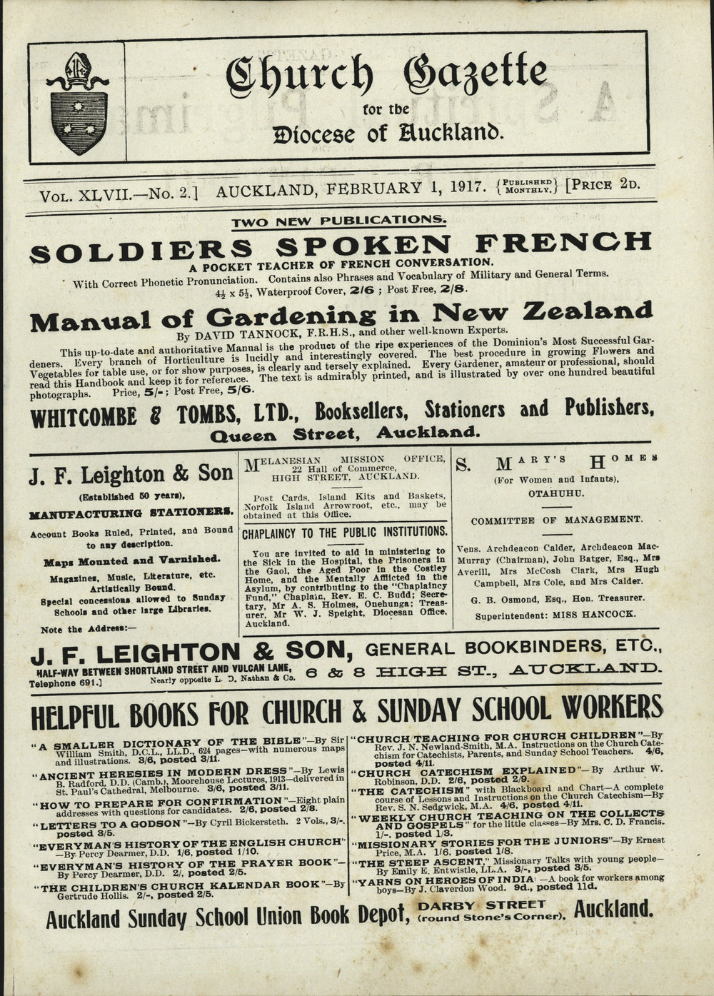 Church Gazette, Auckland: February 1917