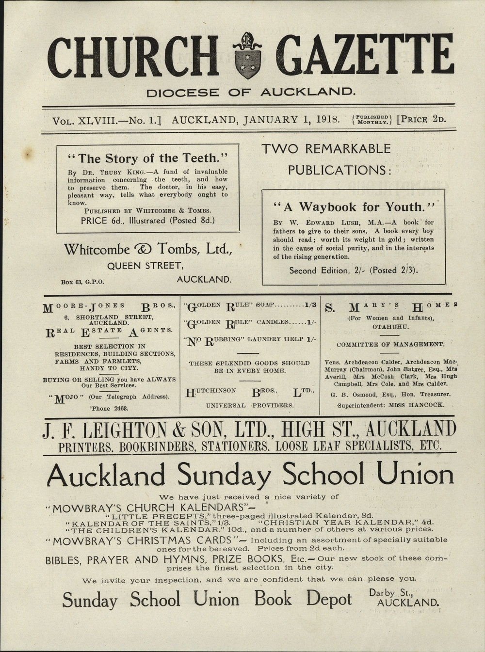 Church Gazette, Auckland: January 1918