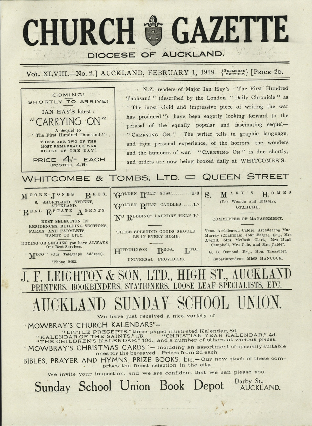Church Gazette, Auckland: February 1918