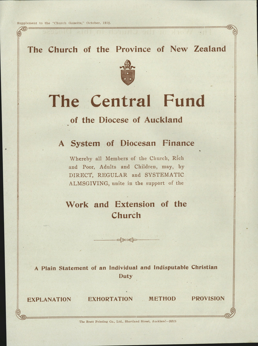 Church Gazette, Auckland: October 1918 Supplement