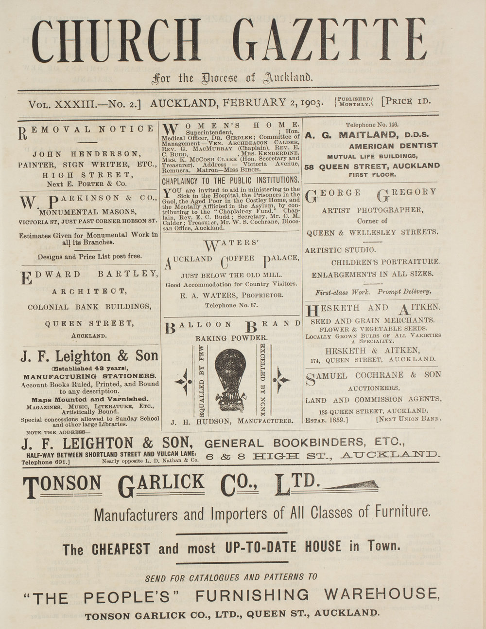 Church Gazette, Auckland: February 1903