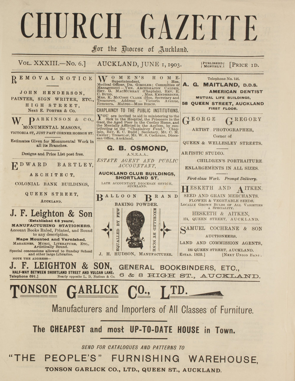 Church Gazette, Auckland: June 1903