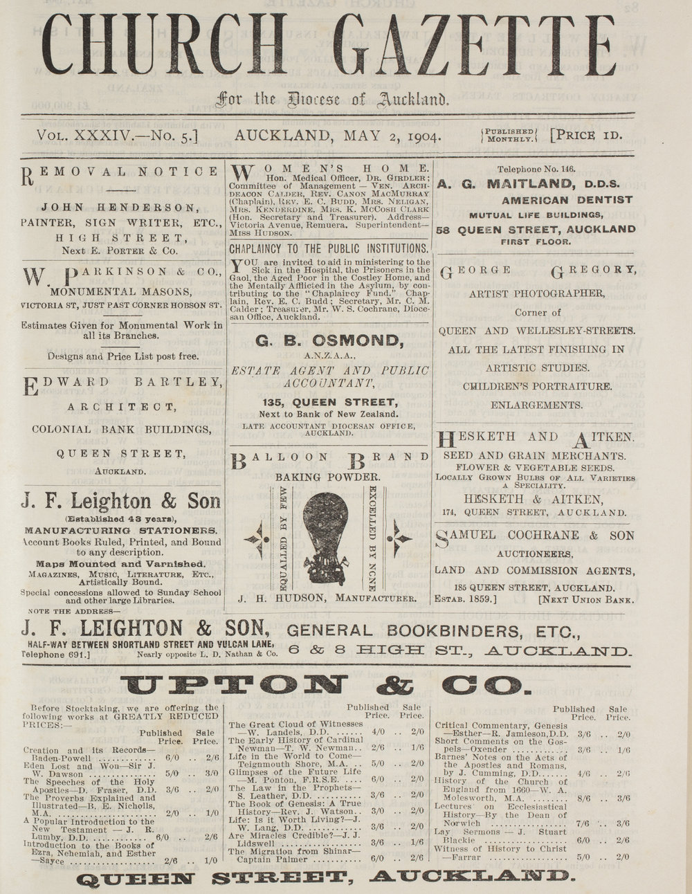 Church Gazette, Auckland: May 1904