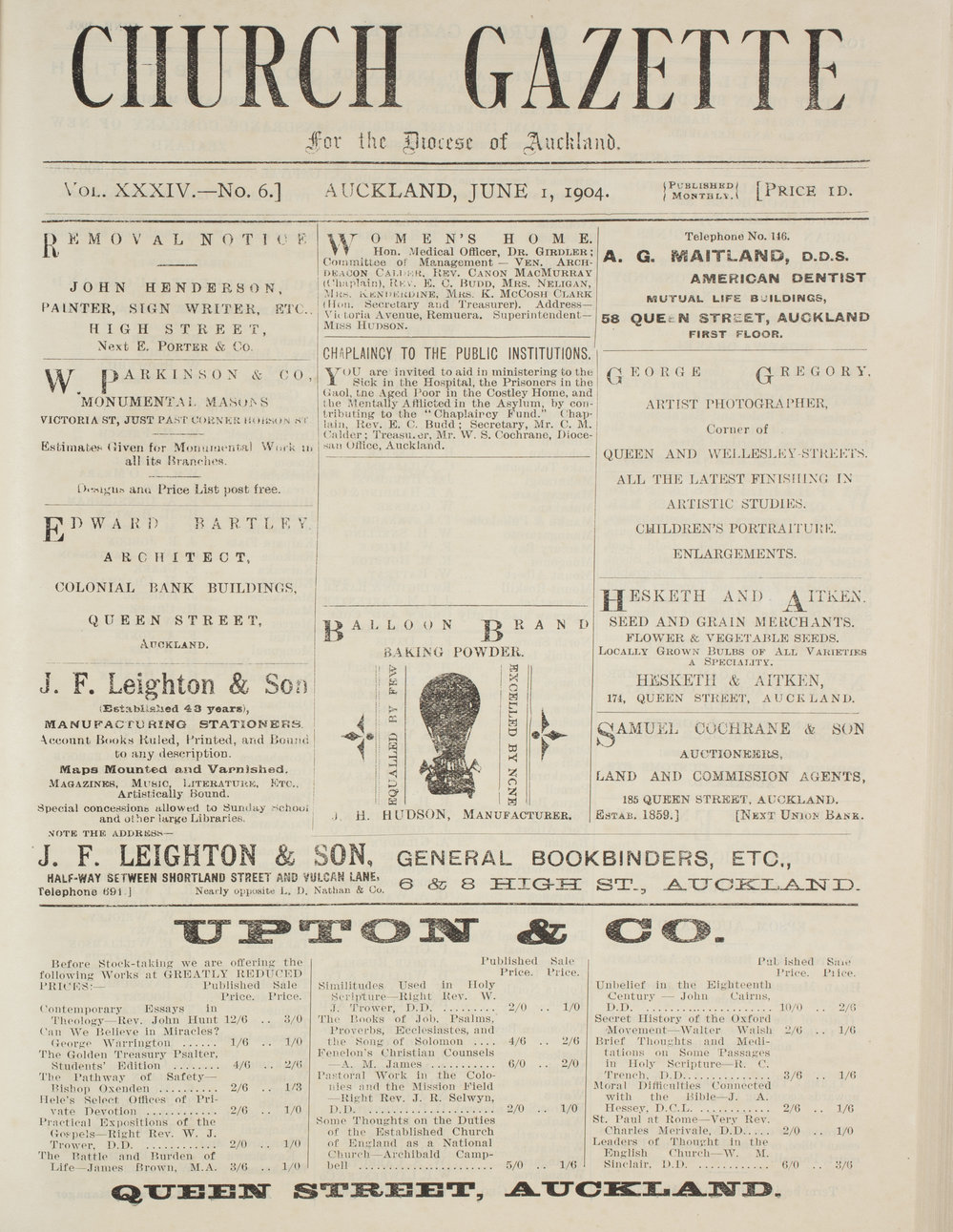 Church Gazette, Auckland: June 1904