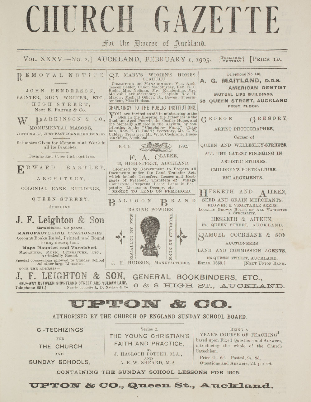 Church Gazette, Auckland: February 1905