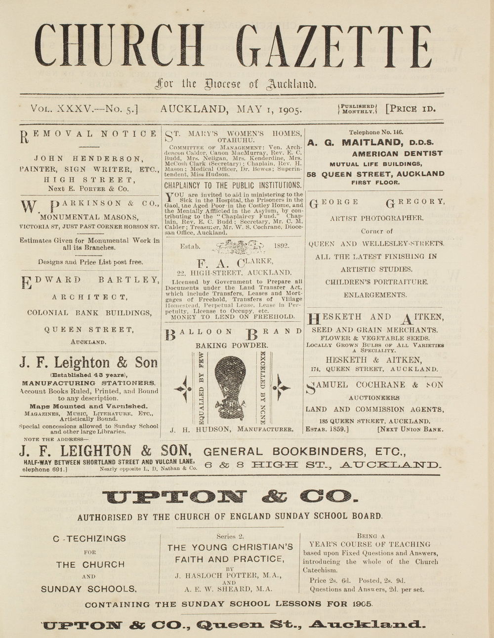 Church Gazette, Auckland: May 1905