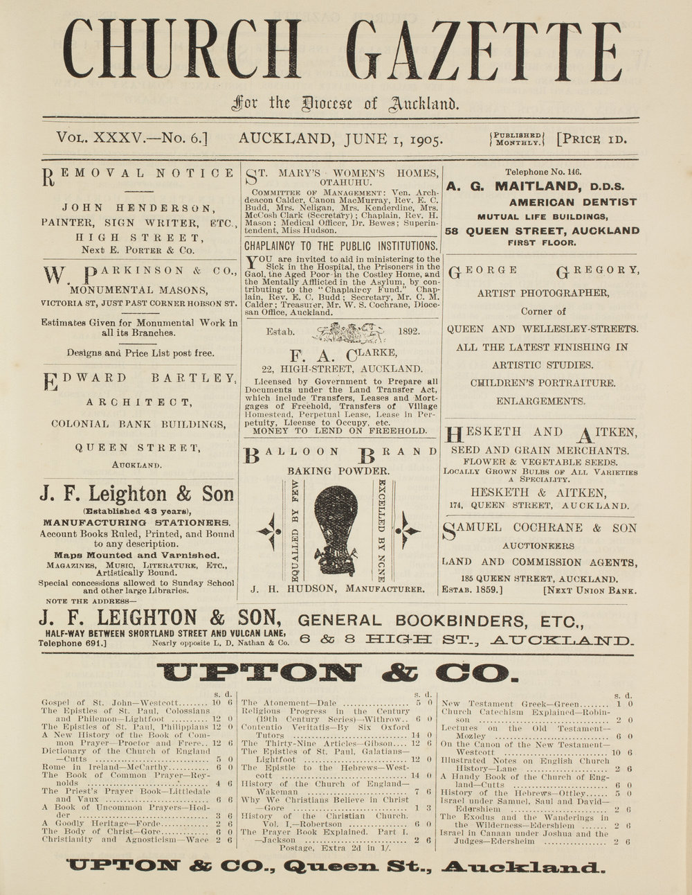 Church Gazette, Auckland: June 1905
