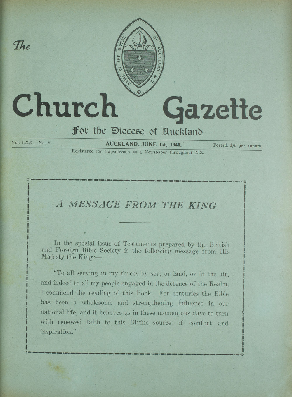 Church Gazette, Auckland: June 1940