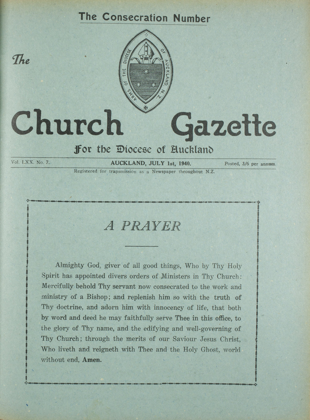 Church Gazette, Auckland: July 1940
