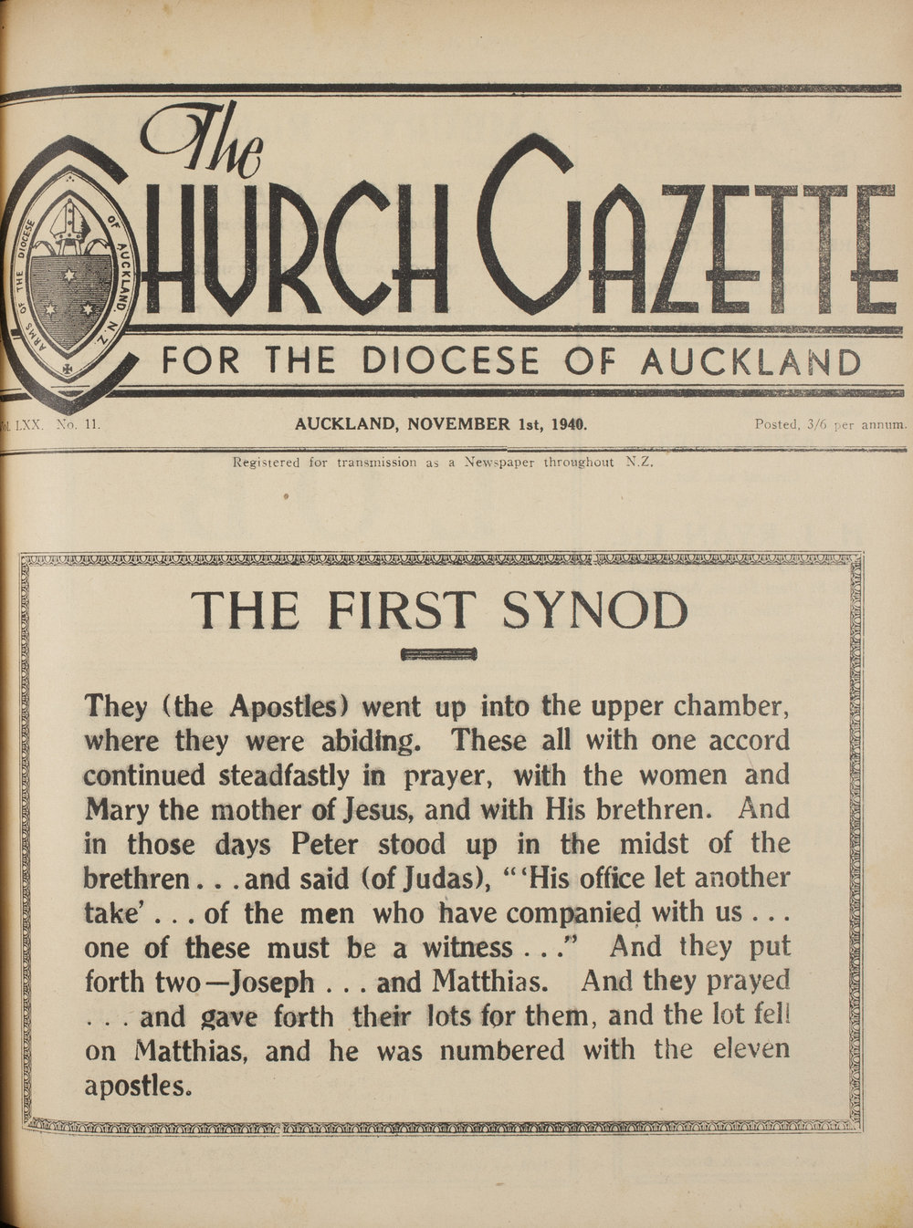 Church Gazette, Auckland: November 1940