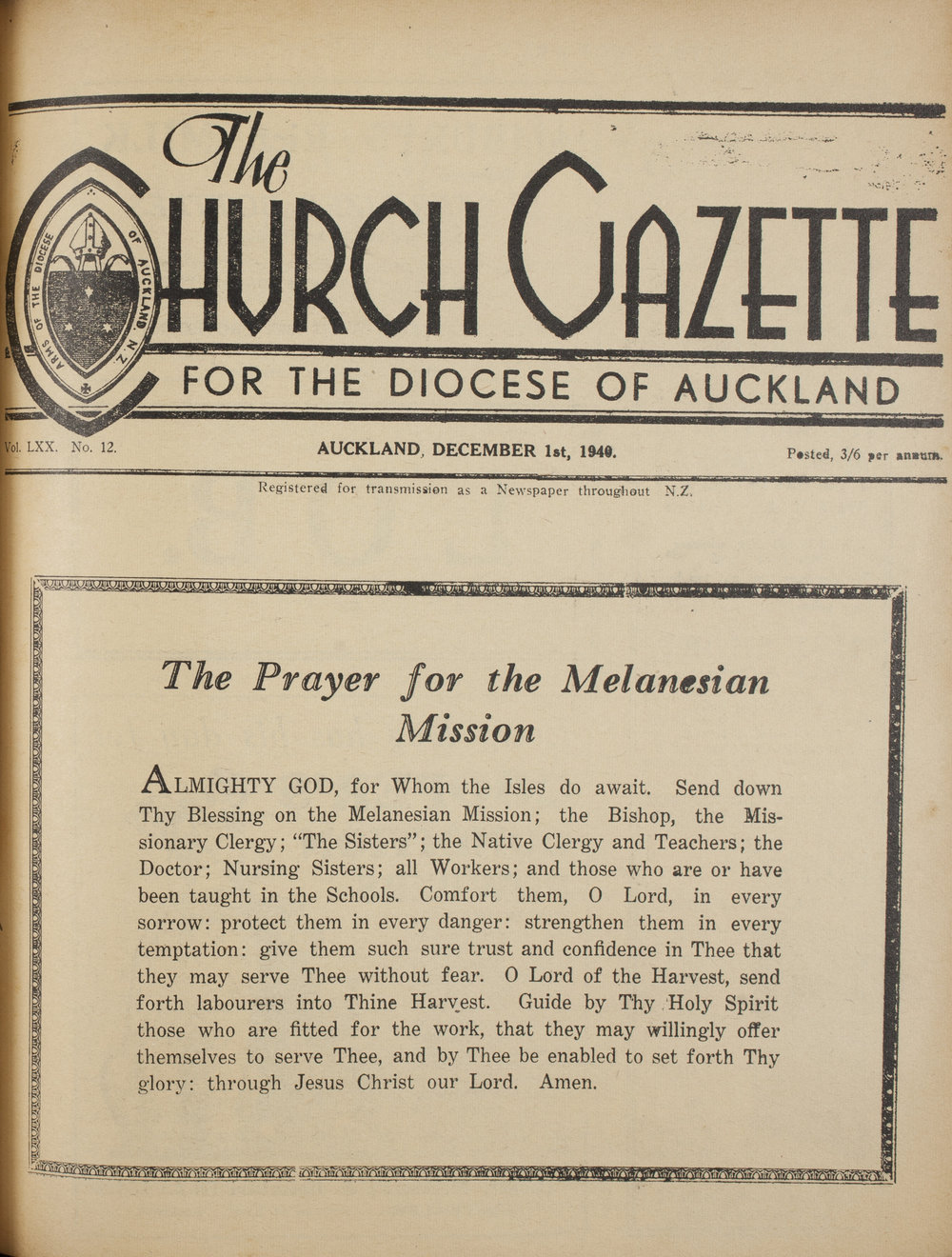 Church Gazette, Auckland: December 1940