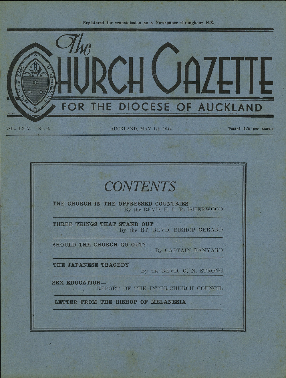 Church Gazette, Auckland: May 1944