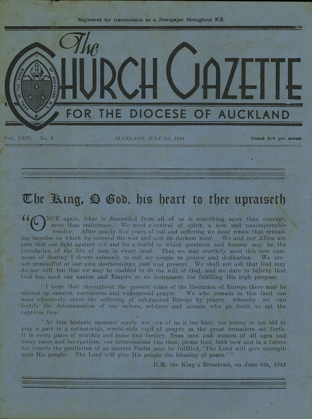 Church Gazette, Auckland: July 1944