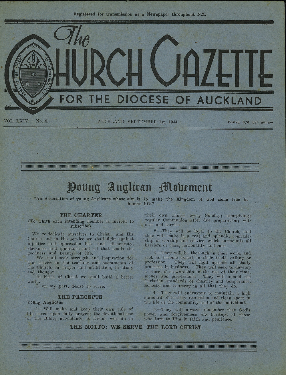 Church Gazette, Auckland: September 1944
