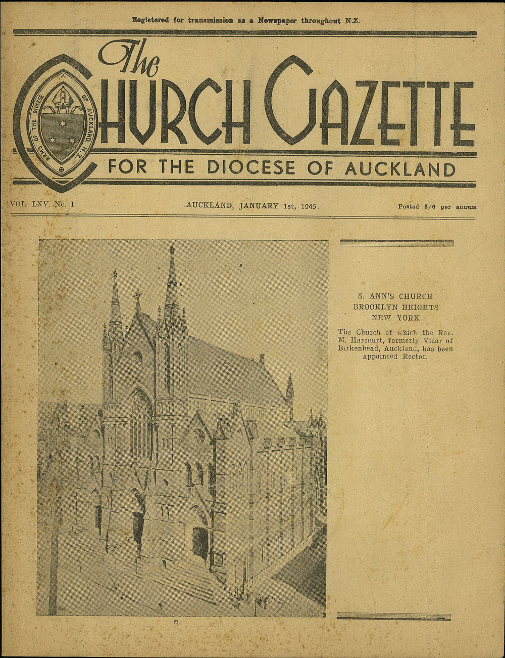 Church Gazette, Auckland: January 1945