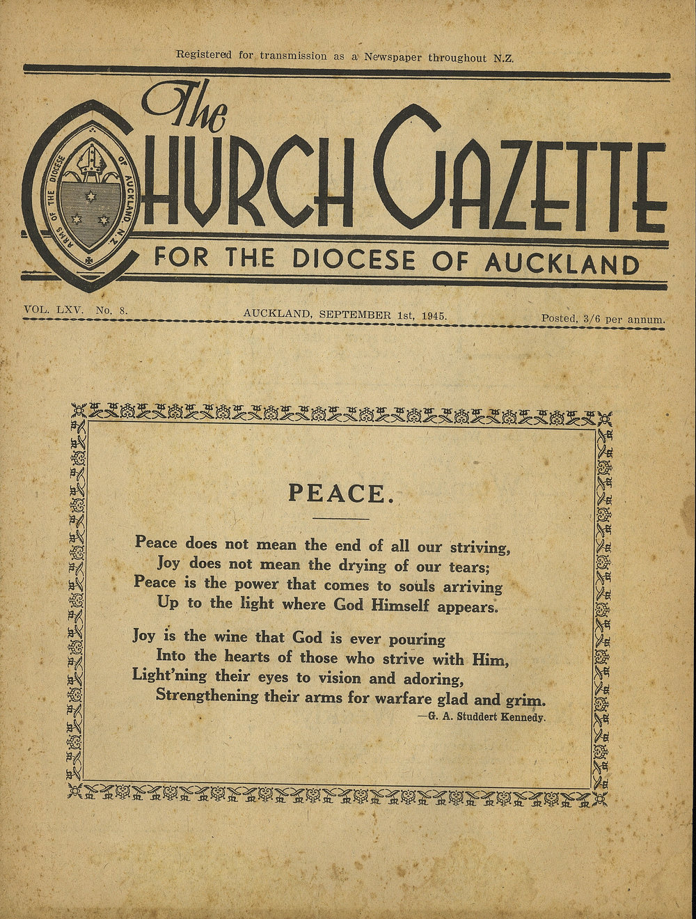 Church Gazette, Auckland: September 1945