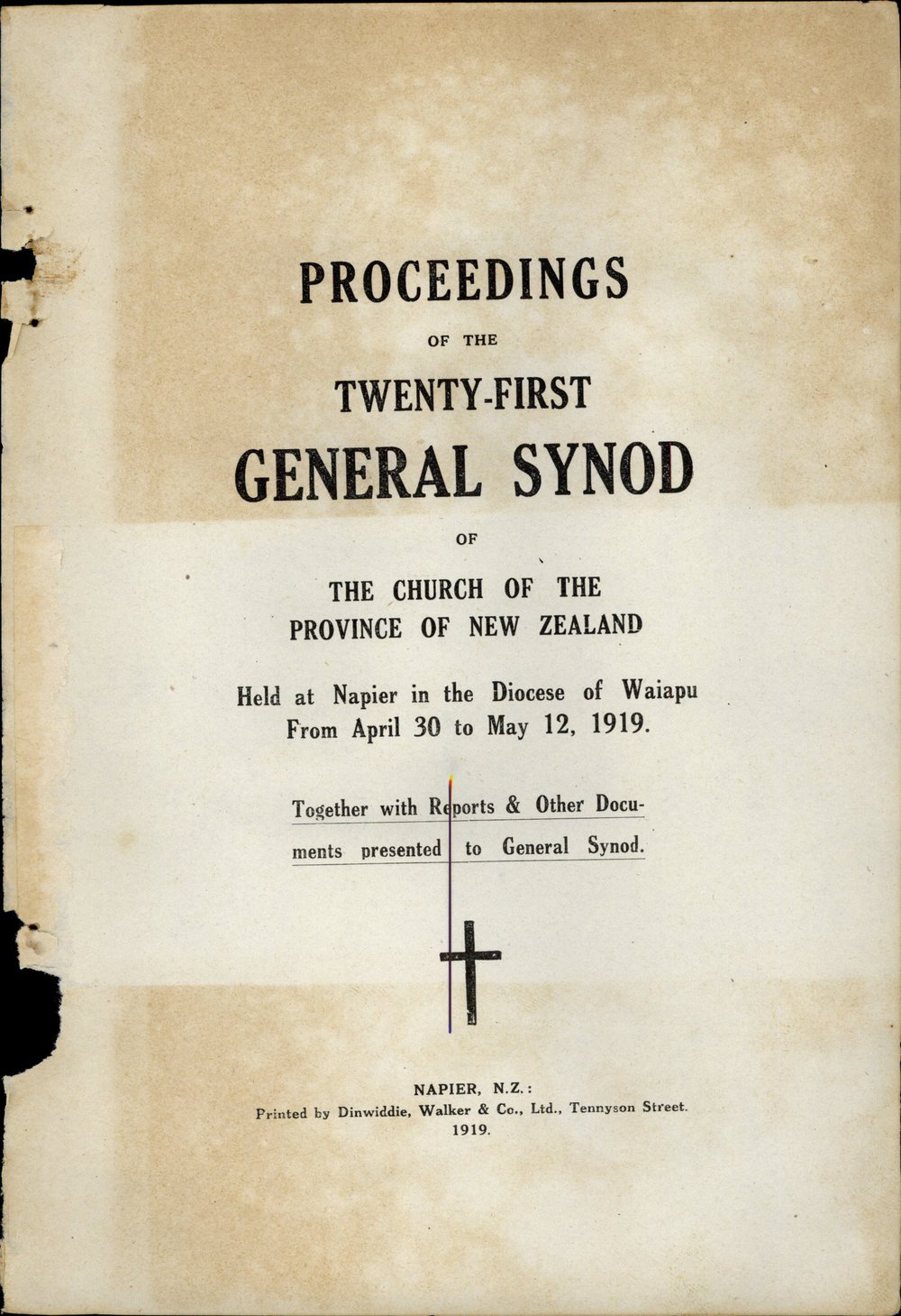 Proceedings of the General Synod: 21st General Synod, 1919
