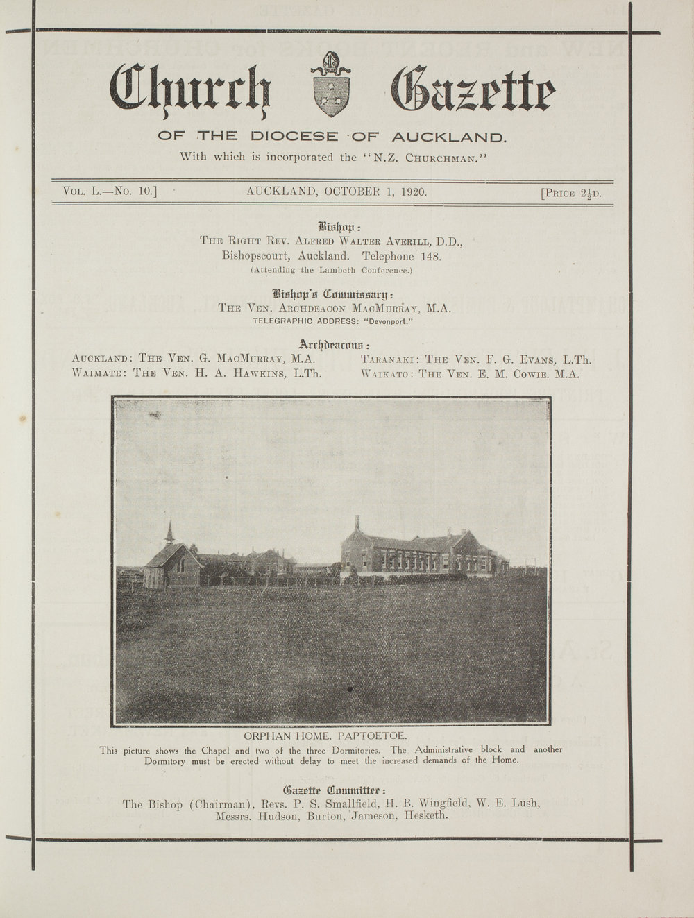 Church Gazette, Auckland: October 1920