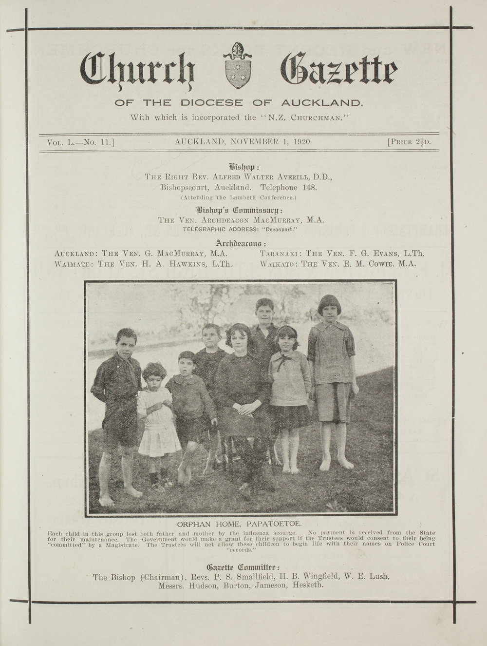 Church Gazette, Auckland: November 1920