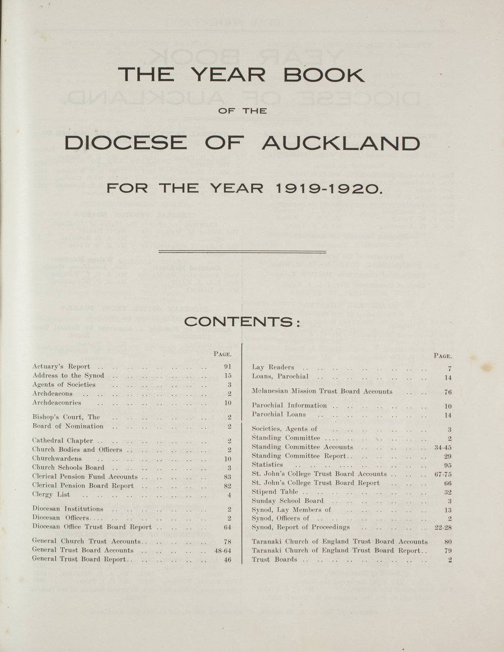 Church Gazette, Auckland: December 1920 Supplement