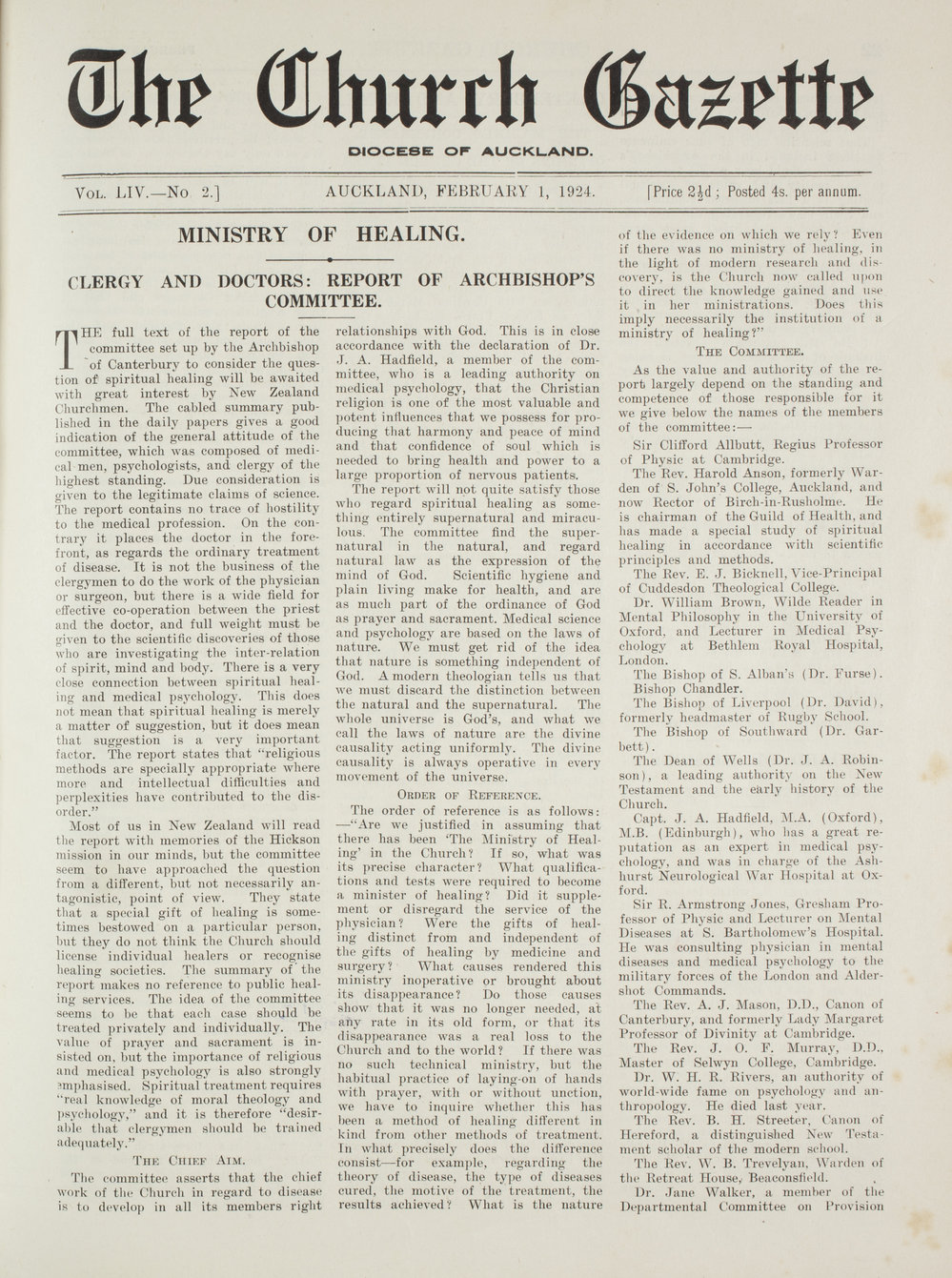 Church Gazette, Auckland: February 1924