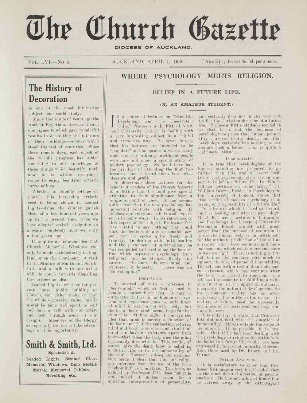 Church Gazette, Auckland: April 1926