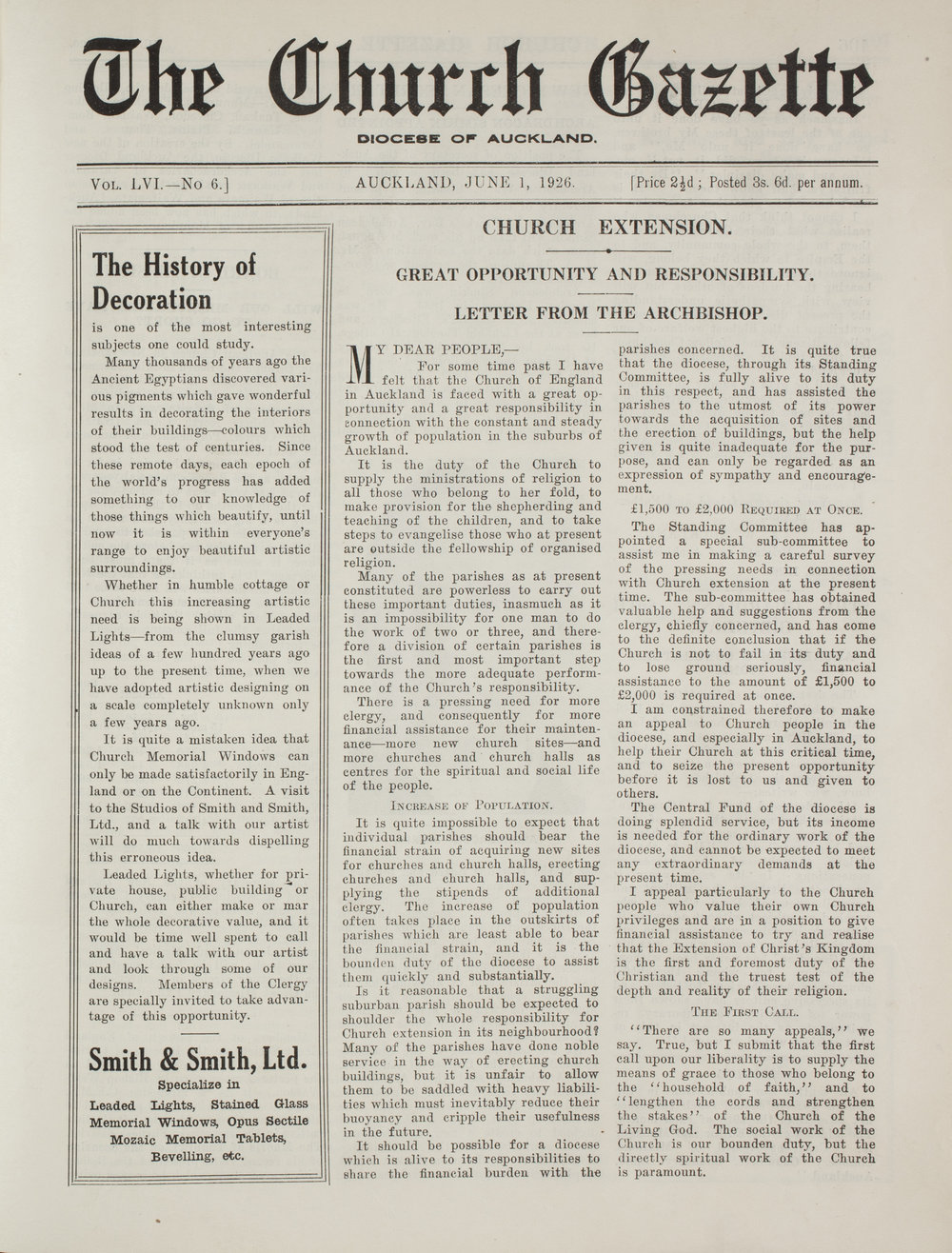 Church Gazette, Auckland: June 1926