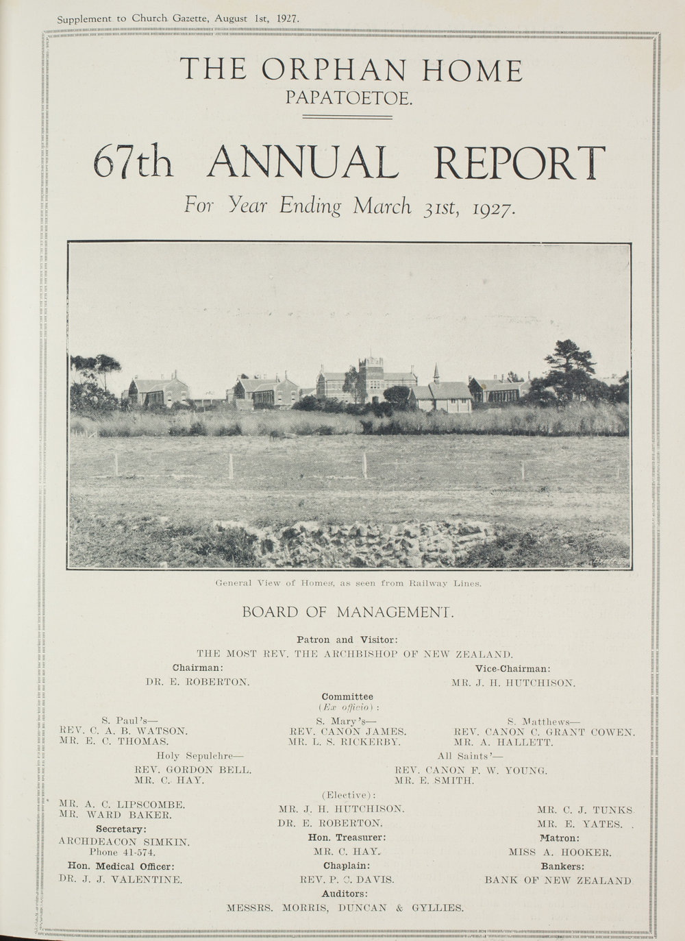 Church Gazette, Auckland: August 1927 Supplement