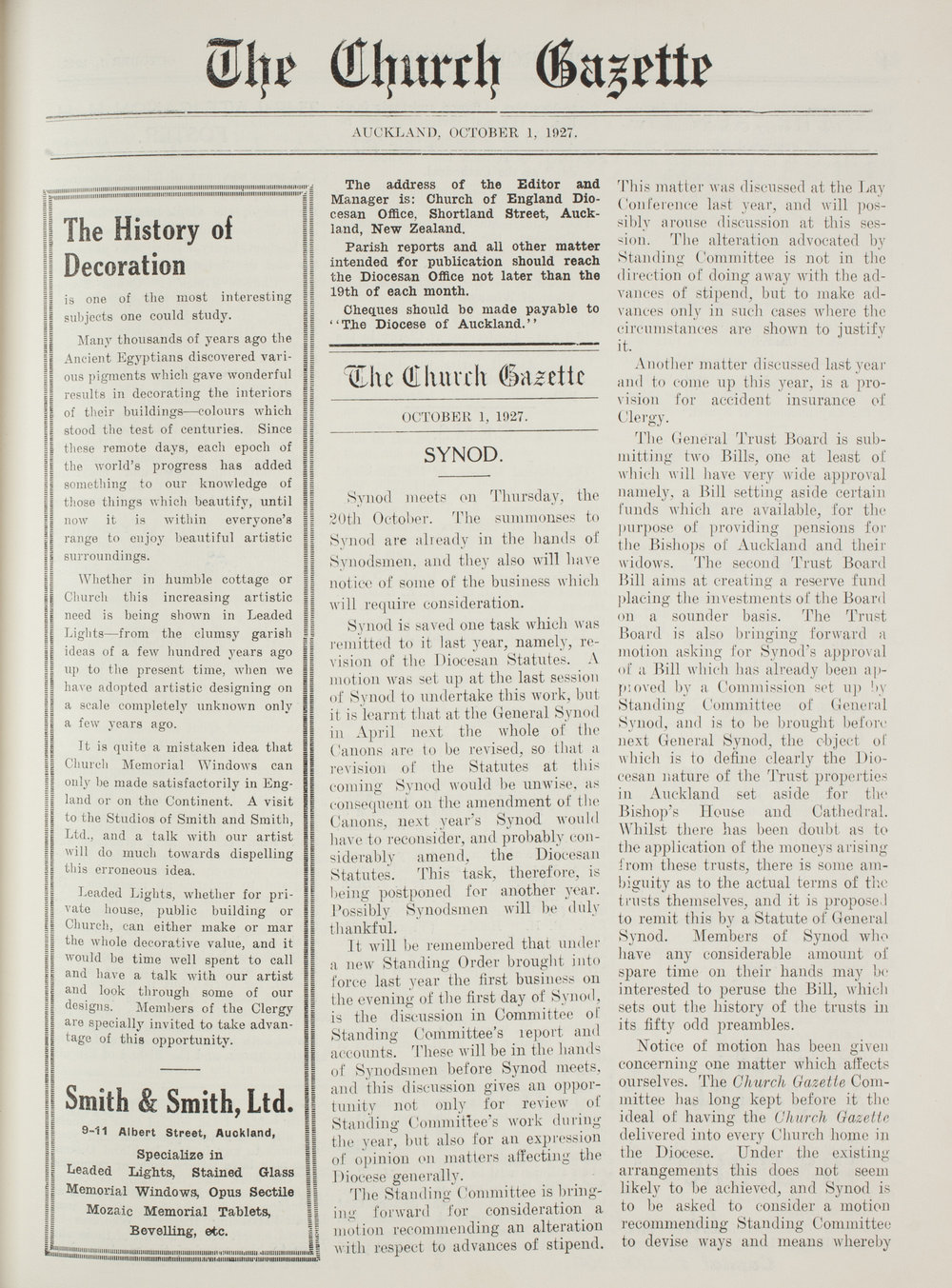 Church Gazette, Auckland: October 1927