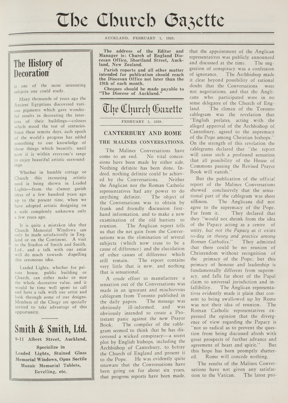 Church Gazette, Auckland: February 1928