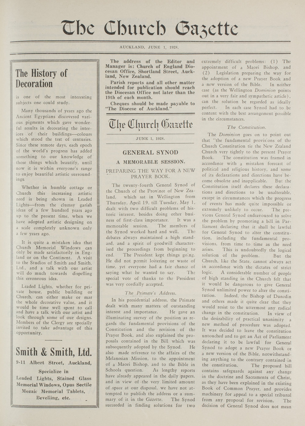 Church Gazette, Auckland: June 1928