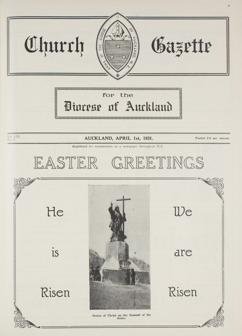 Church Gazette, Auckland: April 1931