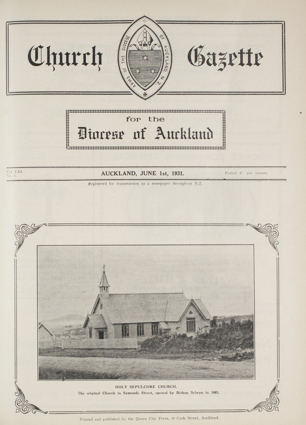 Church Gazette, Auckland: June 1931