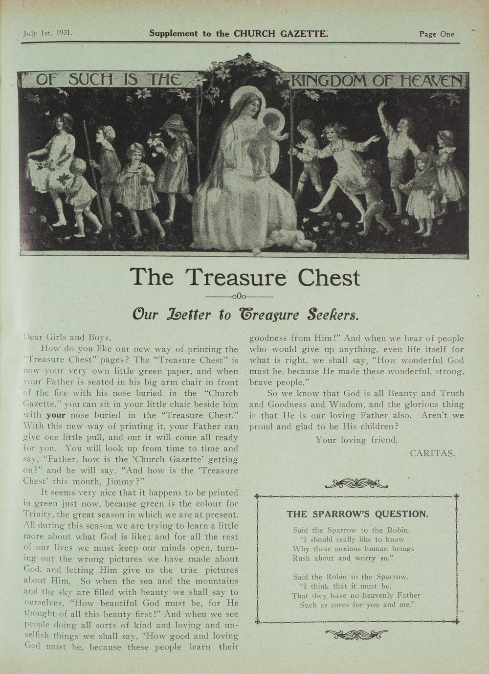 Church Gazette, Auckland: July 1931 Supplement