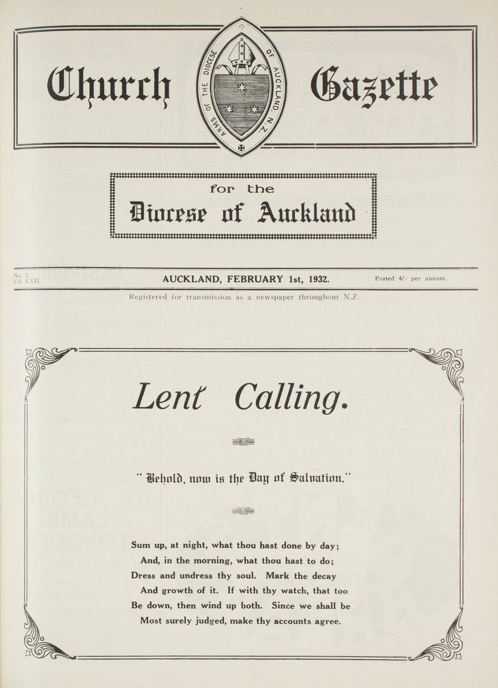 Church Gazette, Auckland: February 1932