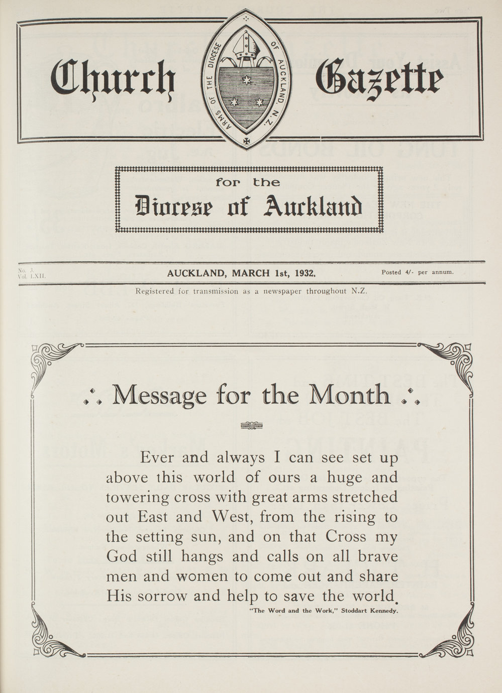 Church Gazette, Auckland: March 1932